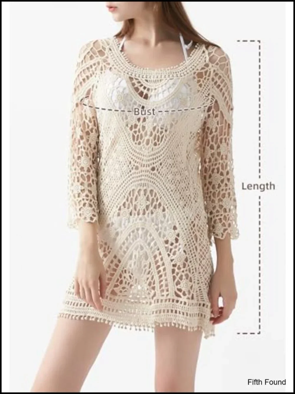 Crochet Lace Bikini Swimsuit Cover Up Lightweight Hollow Out Beach Resort